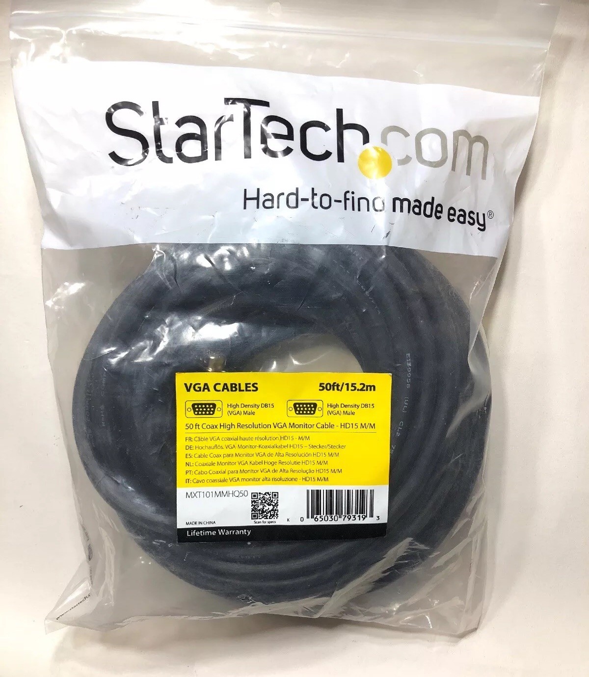 STARTECH.COM MXT101MMHQ50 50FT COAX HIGH RESOLUTION VGA