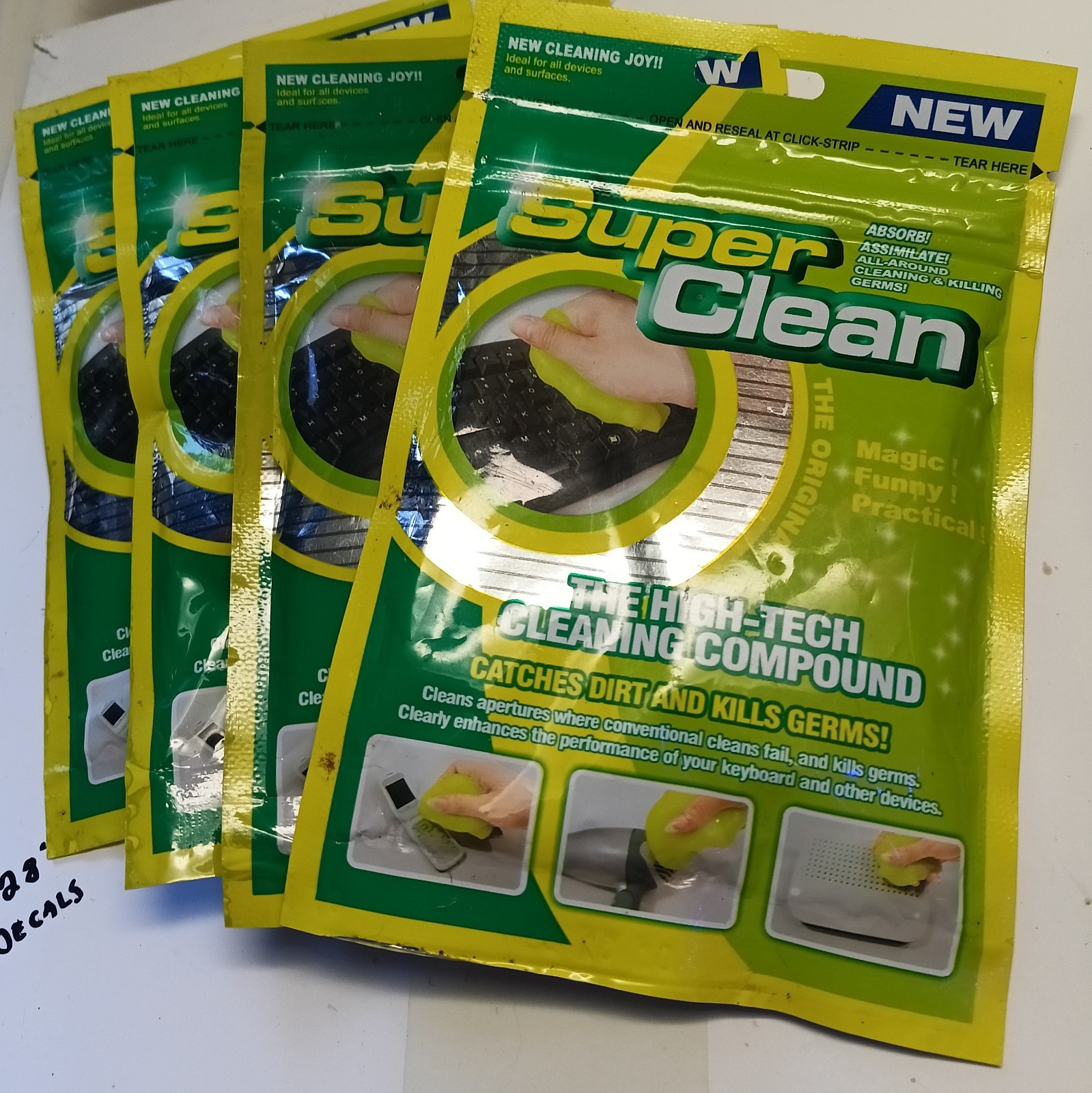 4 X Super Clean The High - Tech Cleaning Compound Lime Green Color - New