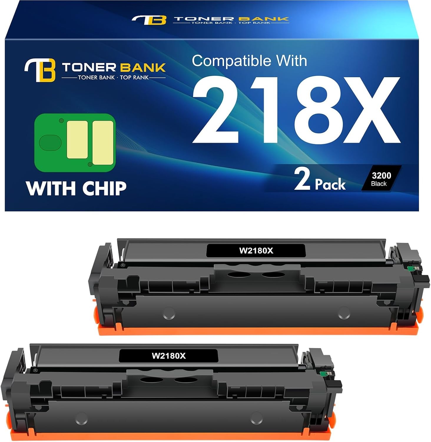 ** NEW HP 218X Toner | 218X | (2) Black Only | With Chips | Compatible | 2-Pack