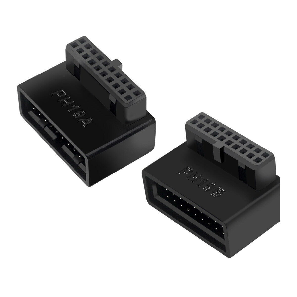 1Set Up & Down Angled 90 Degree USB 3.0 20pin Male to Female Extension Adapter