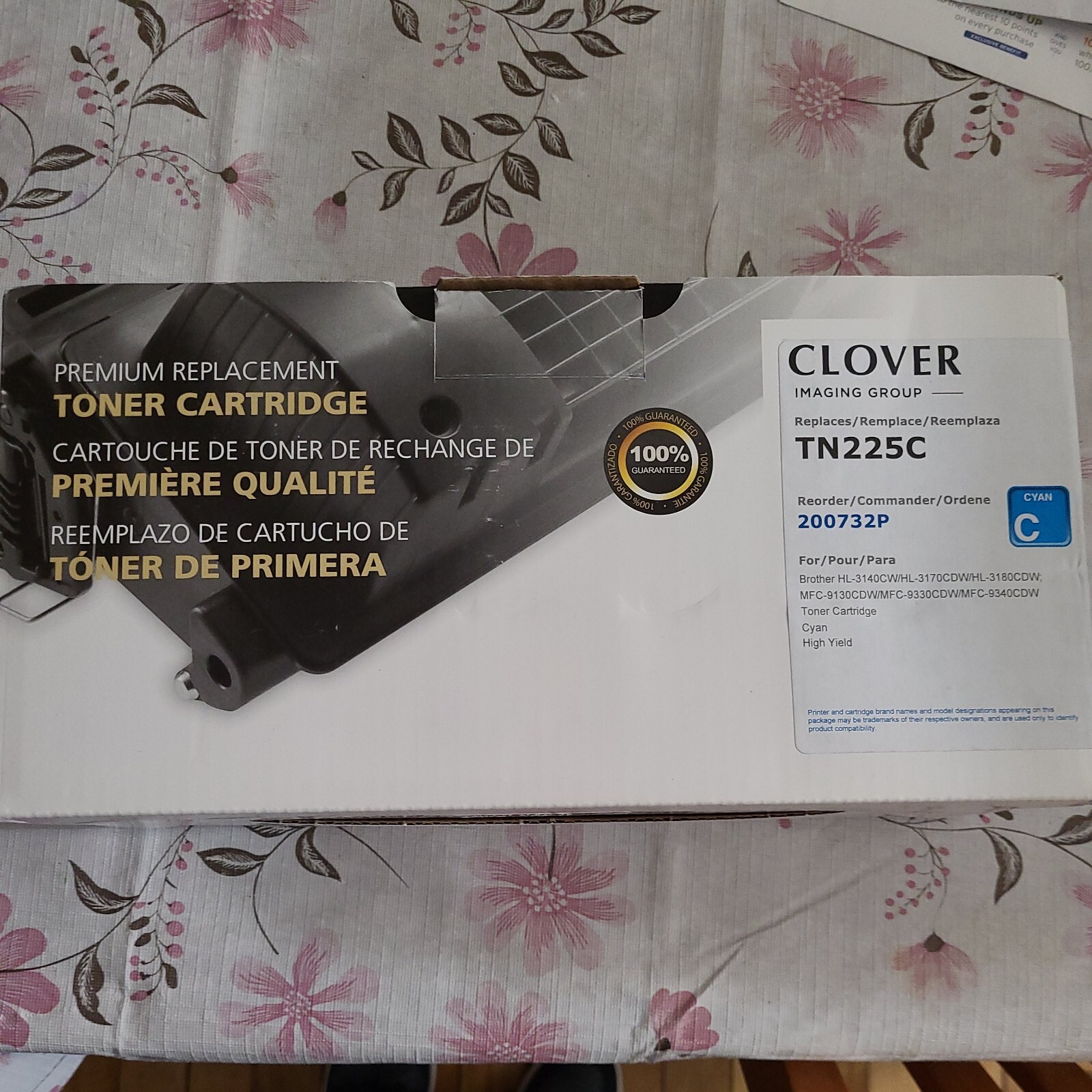 Clover Remanufactured High Yield Cyan Toner Cartridge for Brother TN225 200732P