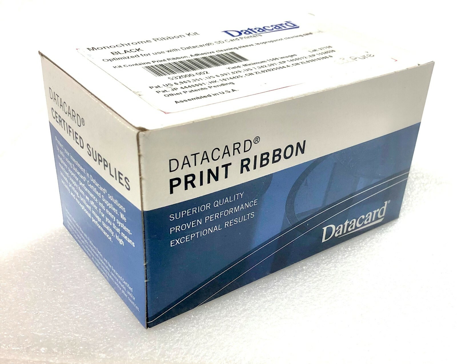 532000-002 DATACARD Black Monochrome Ribbon Kit - 1,500 prints NEW~