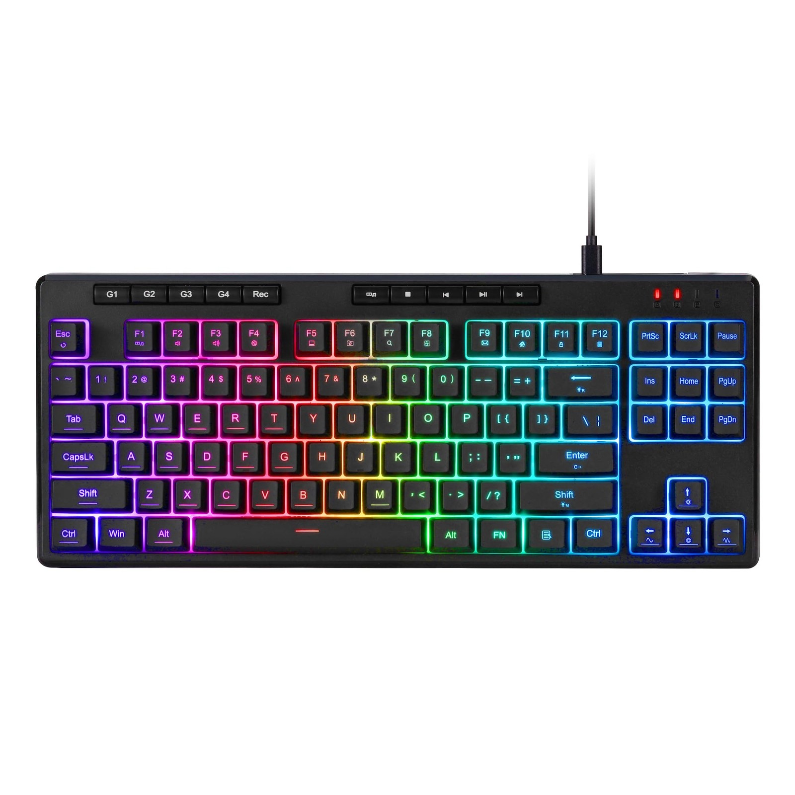 Redragon K516 Shiva TKL Wired RGB Membrane Gaming Keyboard, 87 Keys Mechanica...