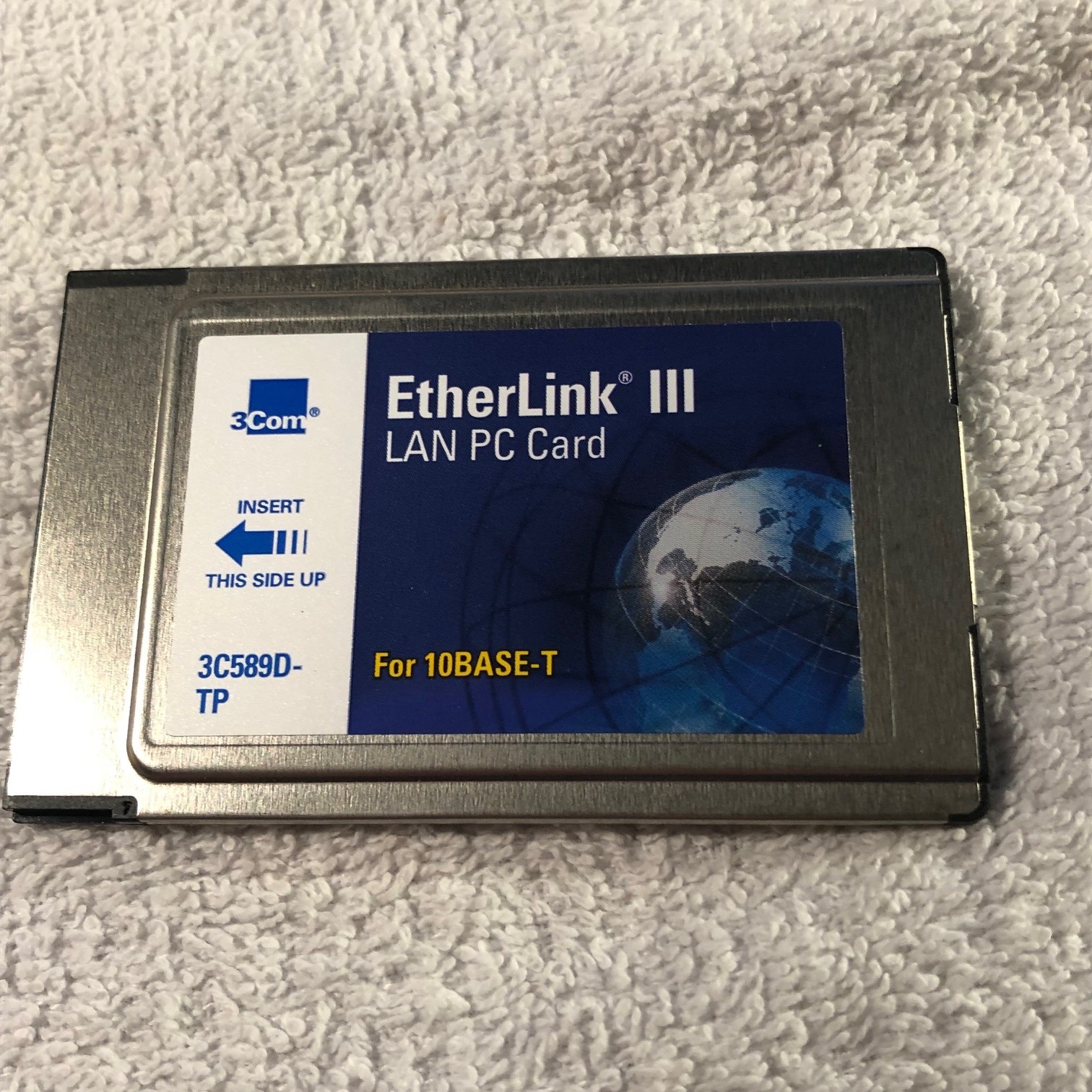 3COM  ETHERLINK III LAN PC Card  3C589D-TP  S/N 6NP1ED10A7 Vintage Item