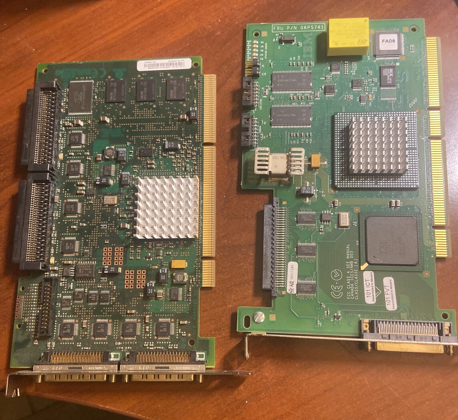 LOT of 2 IBM 44V5593 Dual U320 SCSI DDR PCI-X & SERVERAID SINGLE Channel Control