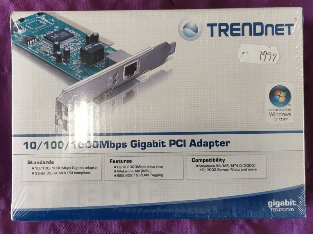 TRENDnet 32-bit 10/100/1000Mbps Copper Gigabit PCI Adapter (TEG-PCITXR) - Sealed
