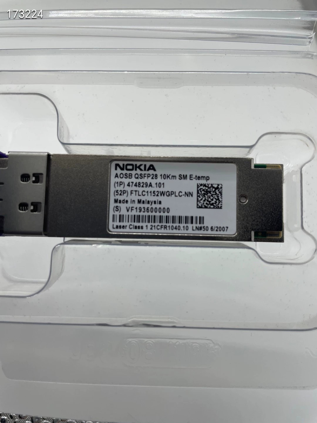 1PC Nokia AOSB QSFP28 10Km SM E-temp 474829A.101 FTLC1155WGPLC-NN 100G Module