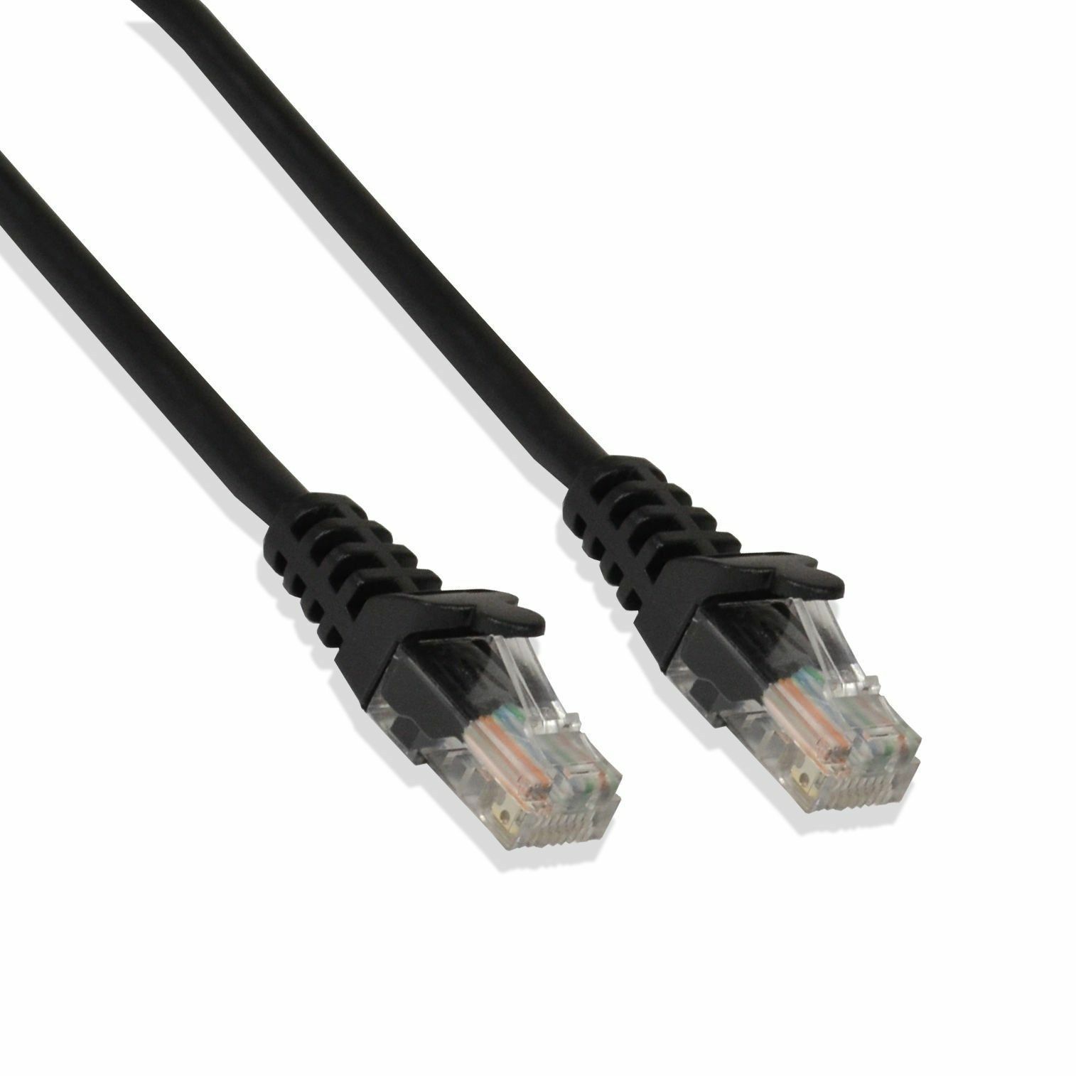 7ft Cat6 Cable Ethernet Lan Network RJ45 Patch Cord Internet Black (50 Pack)