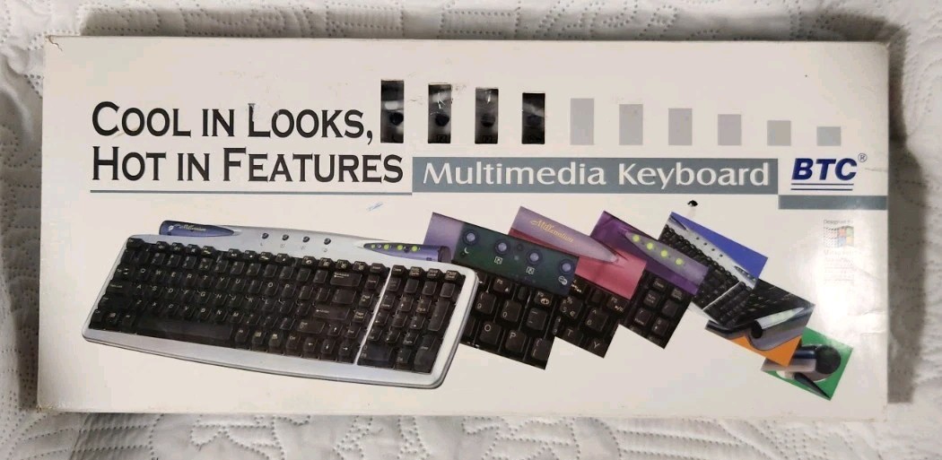 BTC Millenium 9110 104 Key PS/2 Multimedia Keyboard Under 19" Wide