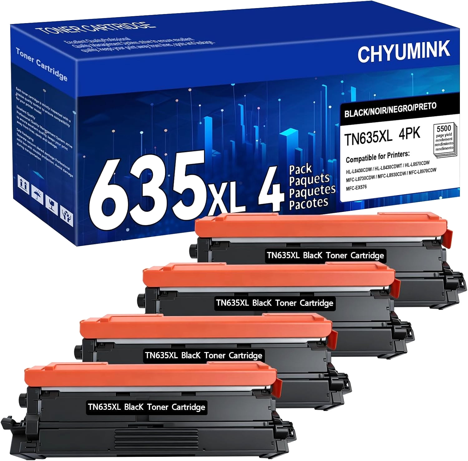 TN635XL Black Toner Cartridge for Brother HL-L8430CDW & MFC-L8730CDW Series