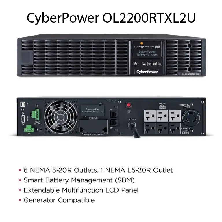 CyberPower OL2200RTXL2U Smart App Online UPS 2200VA/1800W 7 Outlets *NEW IN BOX*