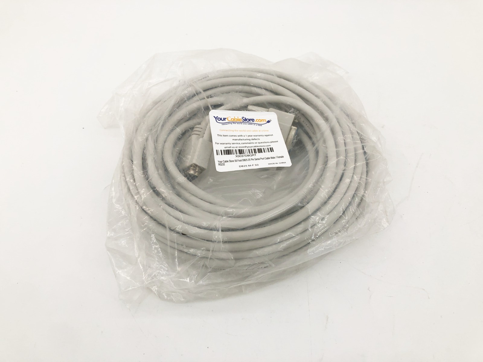 New Your Cable Store DB25 M-F 50 Male/Female Serial Port Cable 25-Pin 50FT.