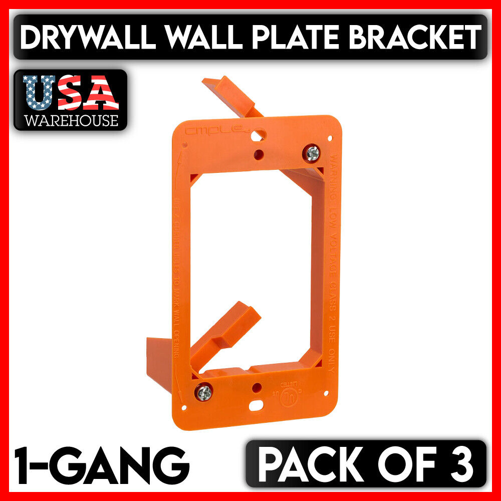 3PCS Low Voltage Mounting Bracket One 1-Gang Drywall Mount for Face Wall Plate