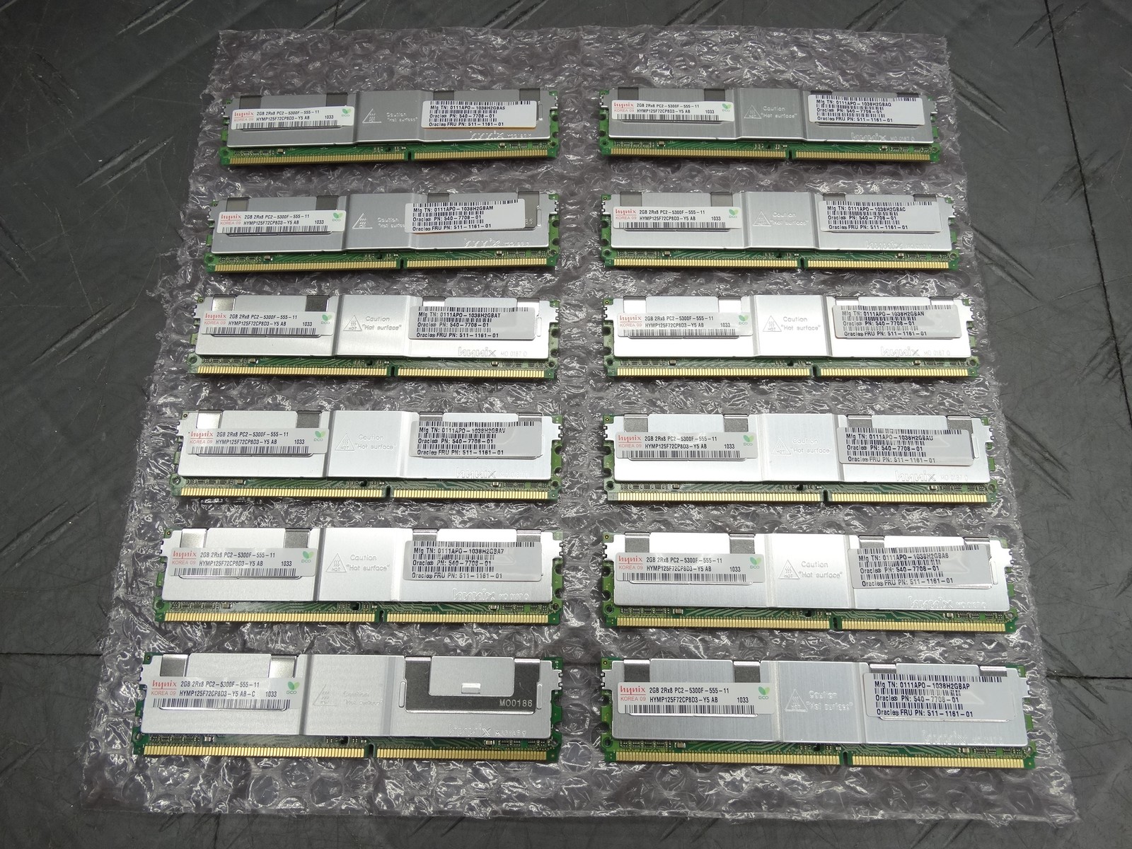 Hynix 2GB 2Rx8 PC2-5300F-555-11 Server RAM (Lot of 12)