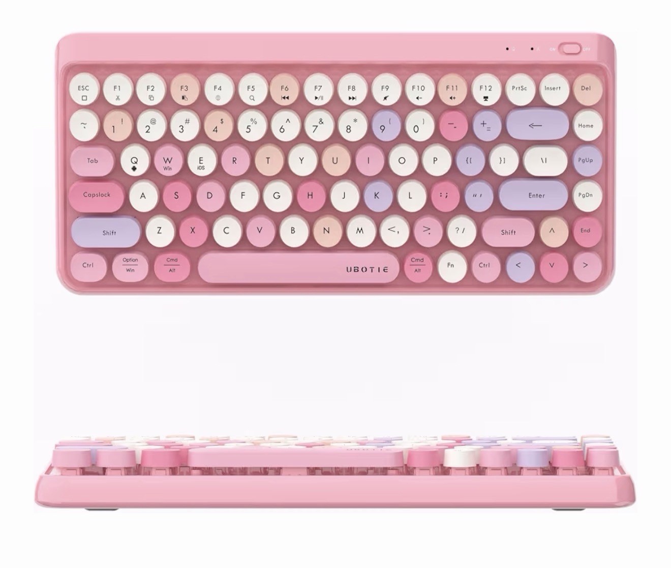 UBOTIE Portable Bluetooth Colorful Computer Keyboards Wireless Mini Compact 