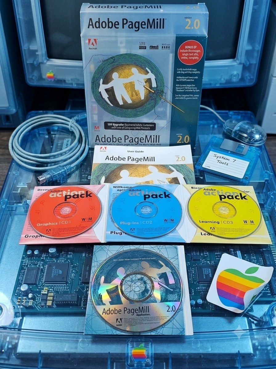 Adobe Pagemill 2.0 MAC Apple Vintage Software Web Design Web Page Maker 🔥