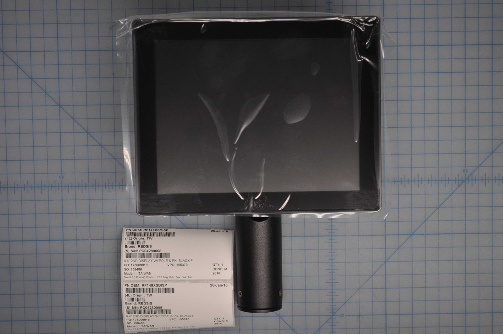 NEW REDSIS 8.4" 2ND DISPLAY W/ POLE & PK, BLACK FOR MODEL POS495 RF149XSDISP