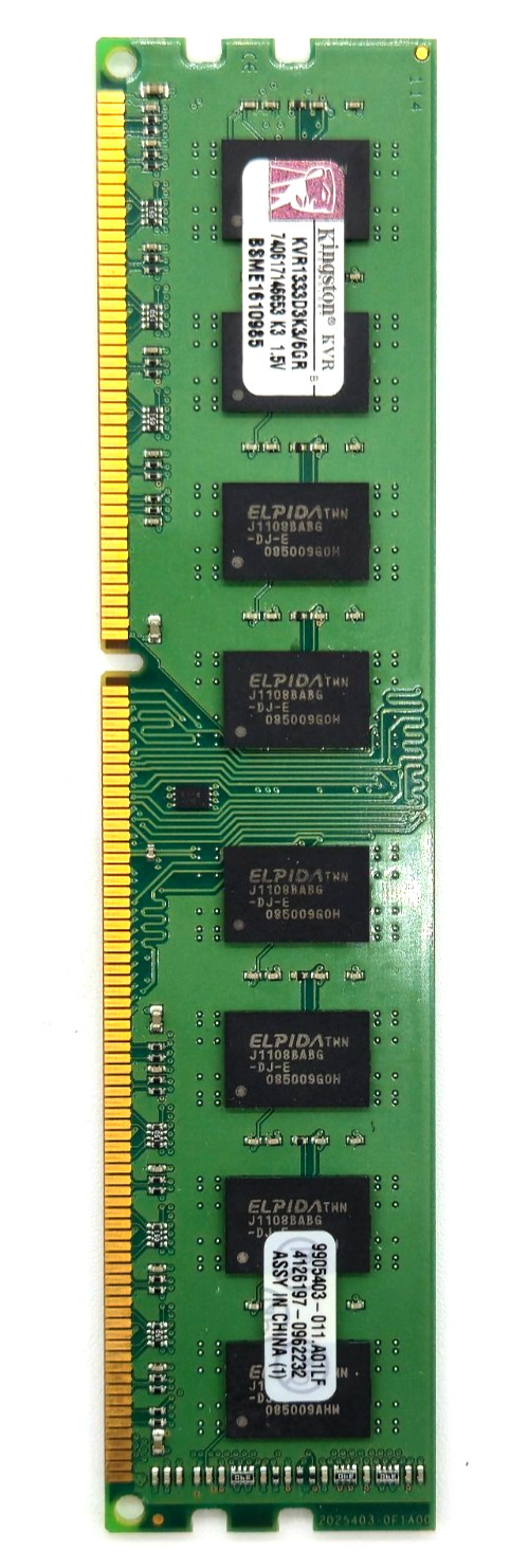 Kingston ValueRAM 2GB DDR3-1333MHz Desktop Memory RAM (KVR1333D3K3/6GR) - (A74)