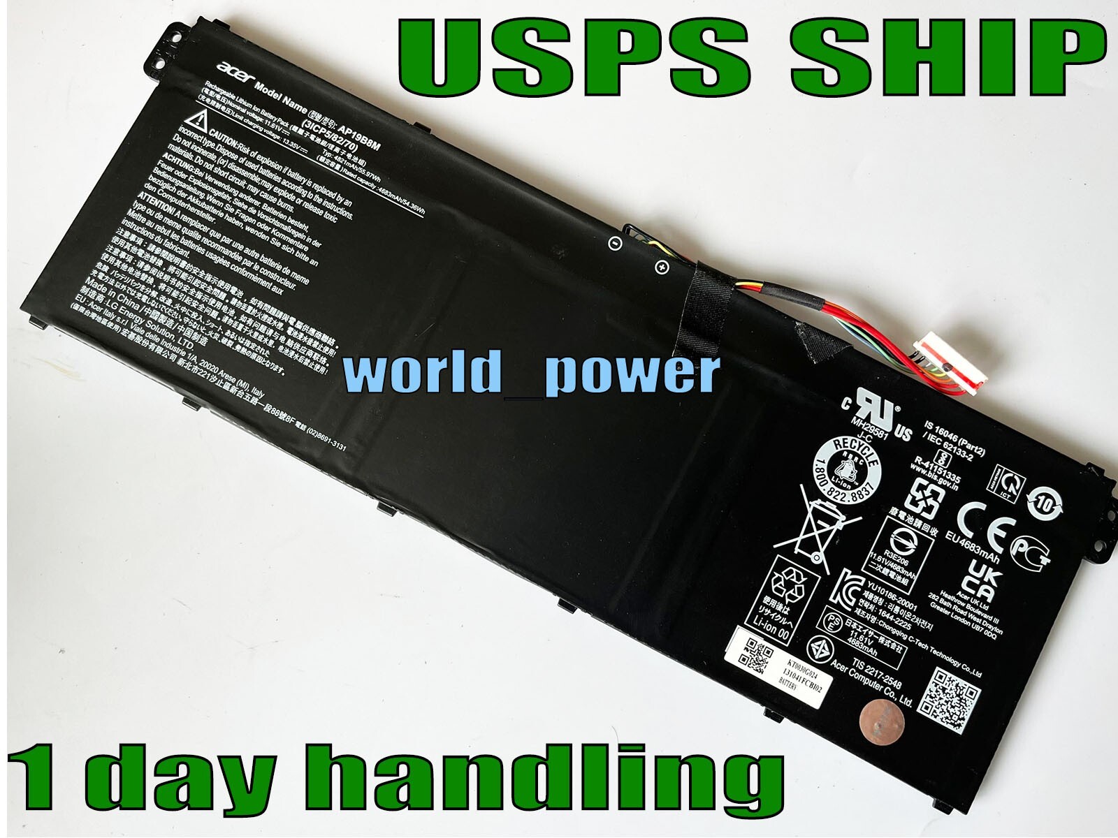 USA NEW Genuine Acer Chromebook Vero 514 CBV514-1H Battery AP19B8M KT.0030G.024