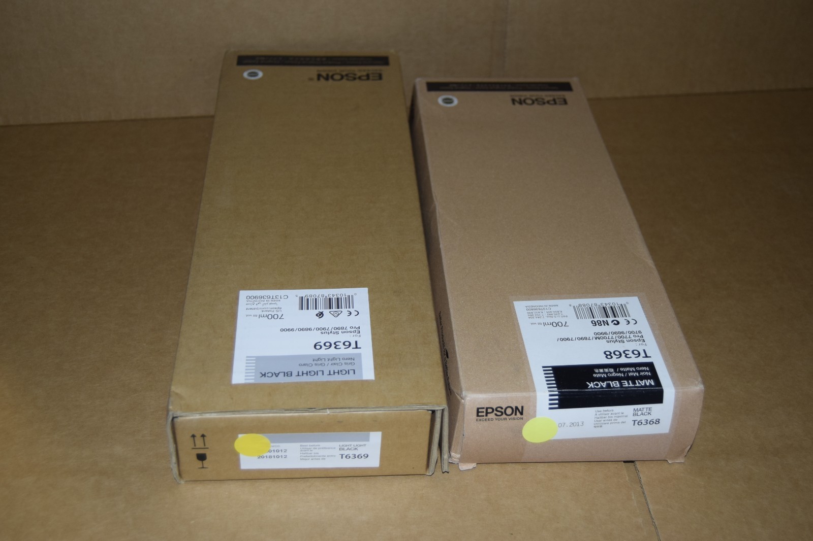 Epson OEM Genuine/Original T6368 Matte & T6369 Light Black 700ml Ink Cartridges