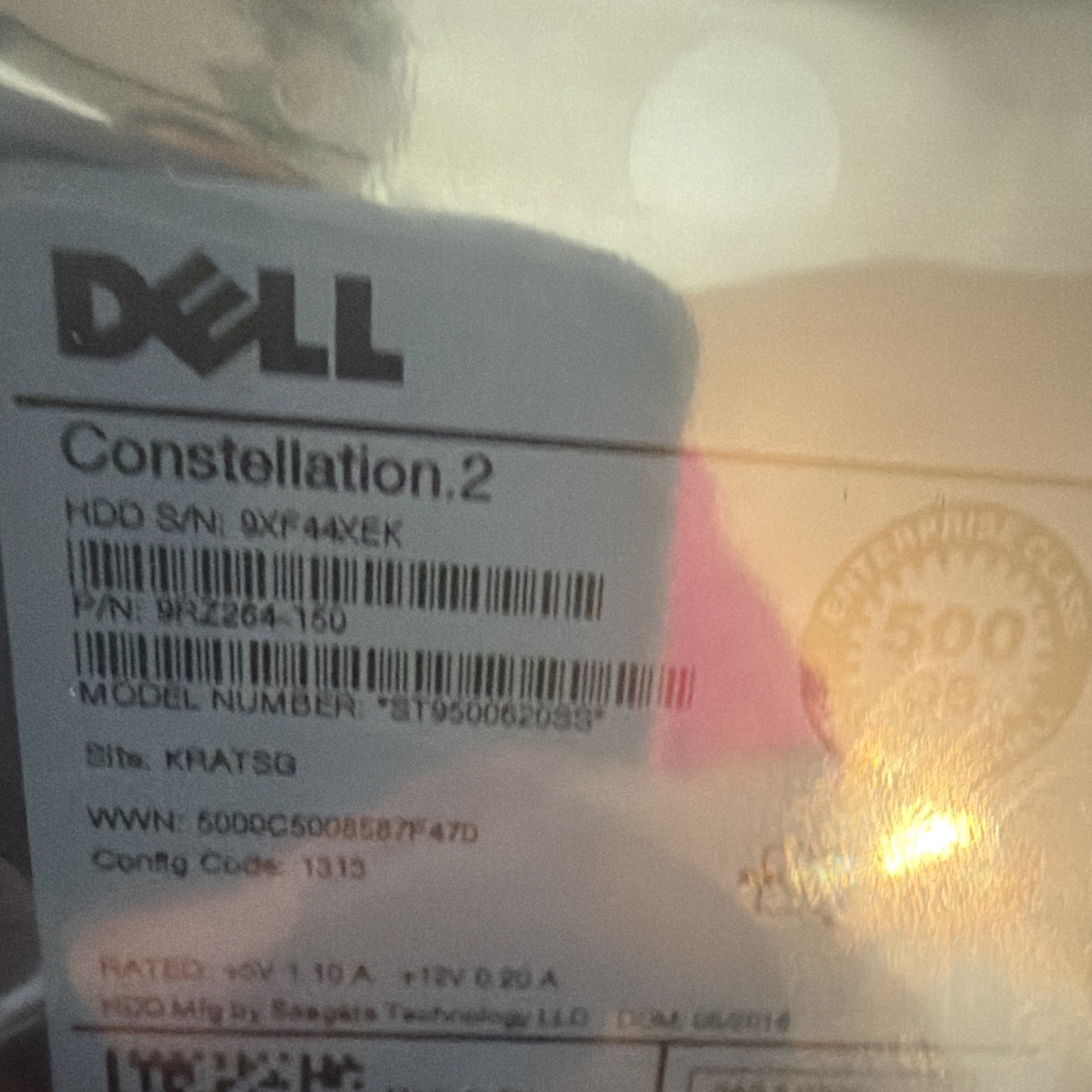 Dell Constellation.2 ST9500620SS 500GB 2.5in SAS 7200RPM 64MB HDD