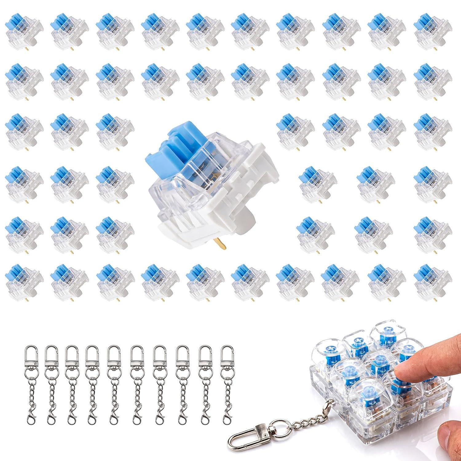 50PSC Keyboard Clickers for 3D Prints, Crisp Clicks with Strong Tactile Feedback