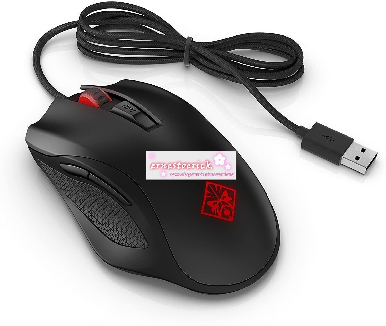 OMEN HP Mouse 600 Wired Optical Gaming Mouse with 6 Buttons 12000 dpi RGB Backli