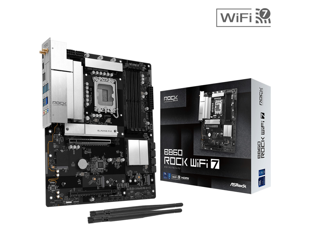 ASRock B860 Rock WiFi 7 LGA 1851 Intel B860 ATX Motherboard