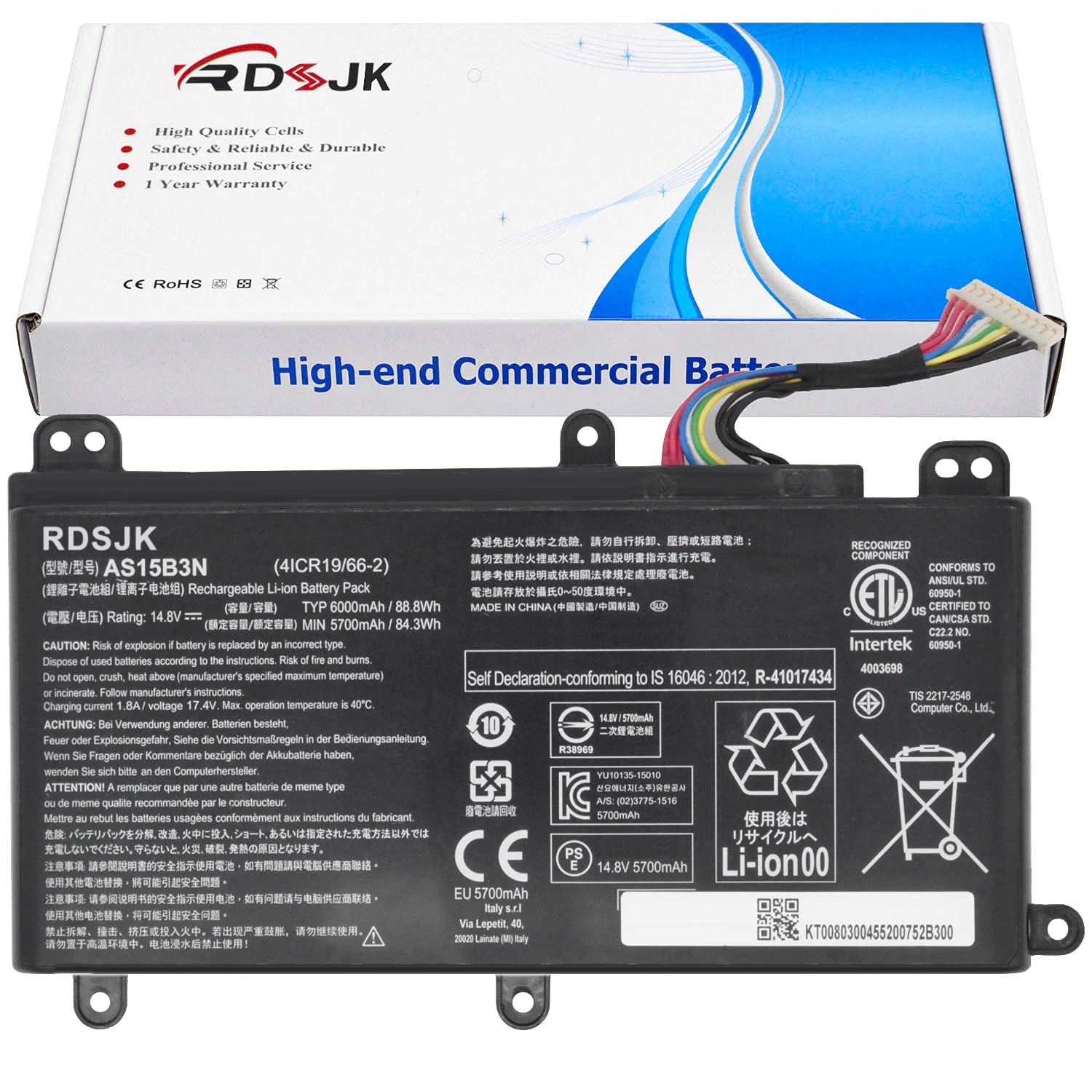 AS15B3N Laptop Battery for Acer Predator 15 G9-591 G9-591G 591R G9-592 G9-592G