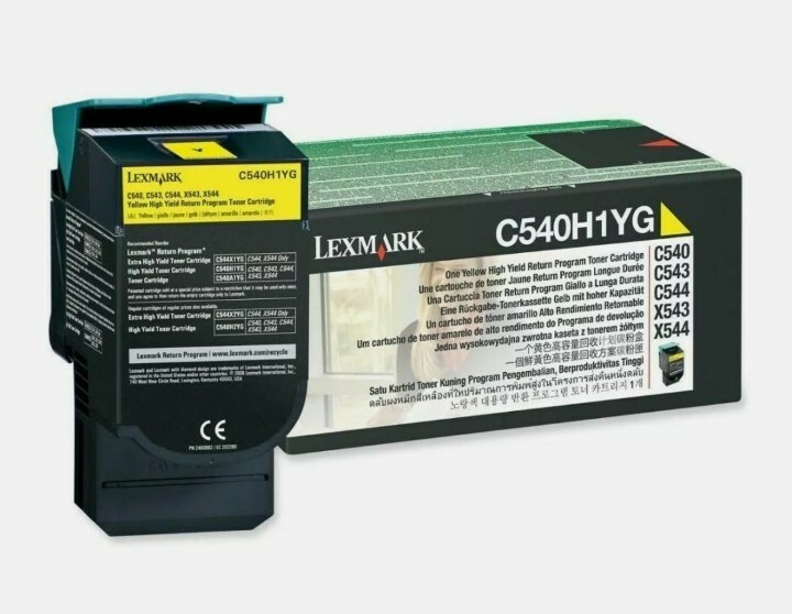 Genuine LEXMARK C540H1YG Yellow High Yield Toner Cartridge C540 C543 C544 C546 