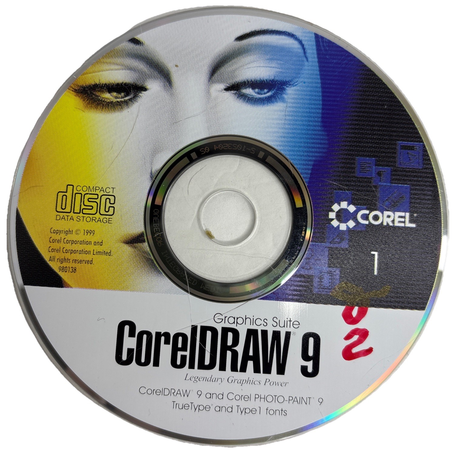 COREL DRAW 9 GRAPHICS SUITE CD—DISK ONE ONLY—SHIPS IN 24 HOURS—