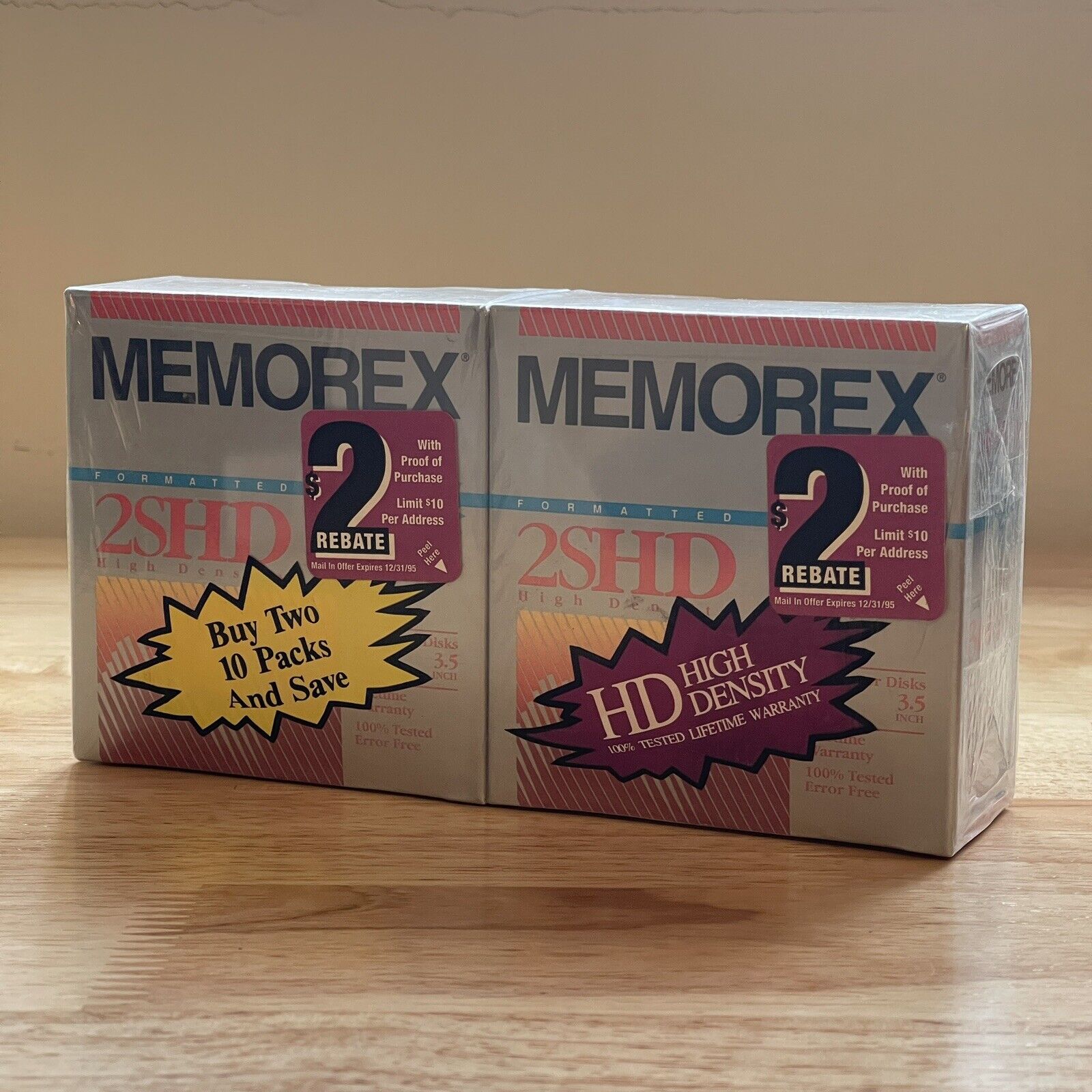 Memorex 2SHD 3.5 Inch Floppy Disks Formatted IBM DOS PC 2MB 3202-3661 20-pack