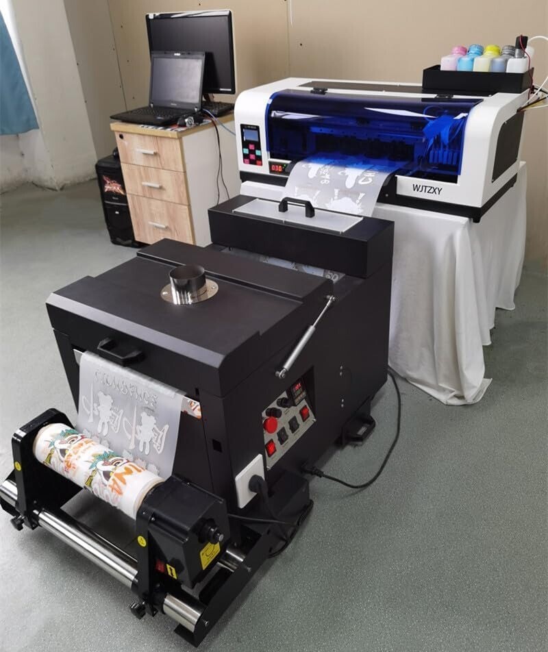 XP600 A3+ DTF Printer with Shaking Machine 5*500ML DTF Ink 1KG Powder  and Film