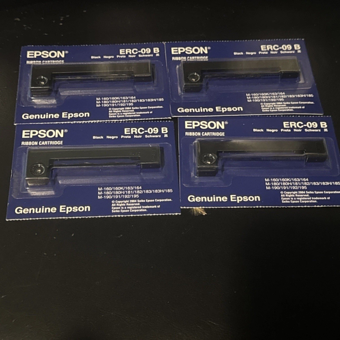 Lot of 4 Genuine Epson ERC-09B Ribbon Cartridge ERC-09-B Black NEW