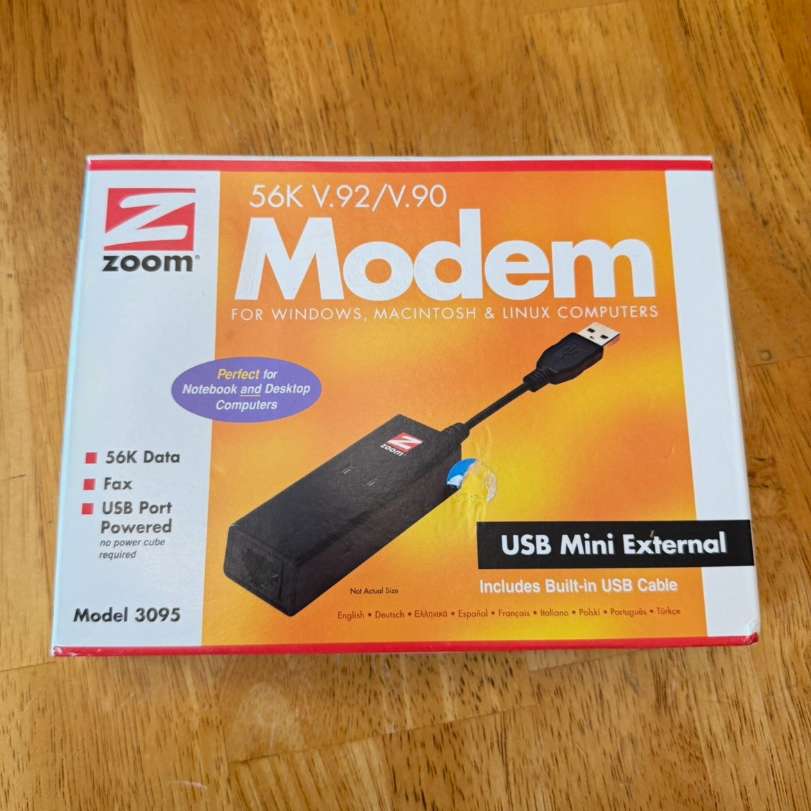 Zoom 56K V.92/V.90 USB Powered Mini External Dial-Up Modem Model 3095
