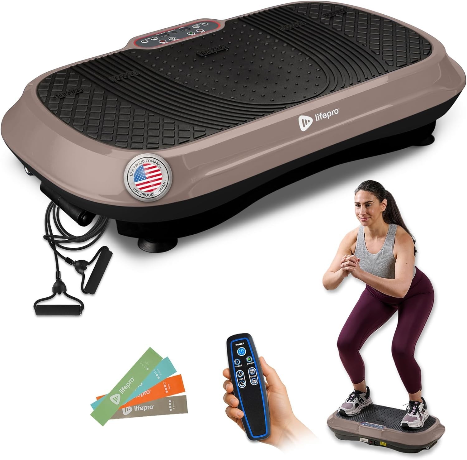 Lifepro Waver Vibration Plate Exercise Machine - Brown (Open Box)