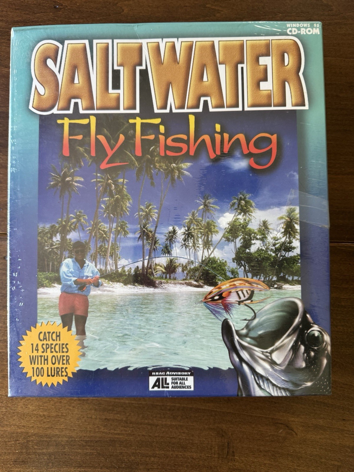 Saltwater Fly Fishing Vintage FACTORY SEALED BIG BOX PC Computer Game - NEW