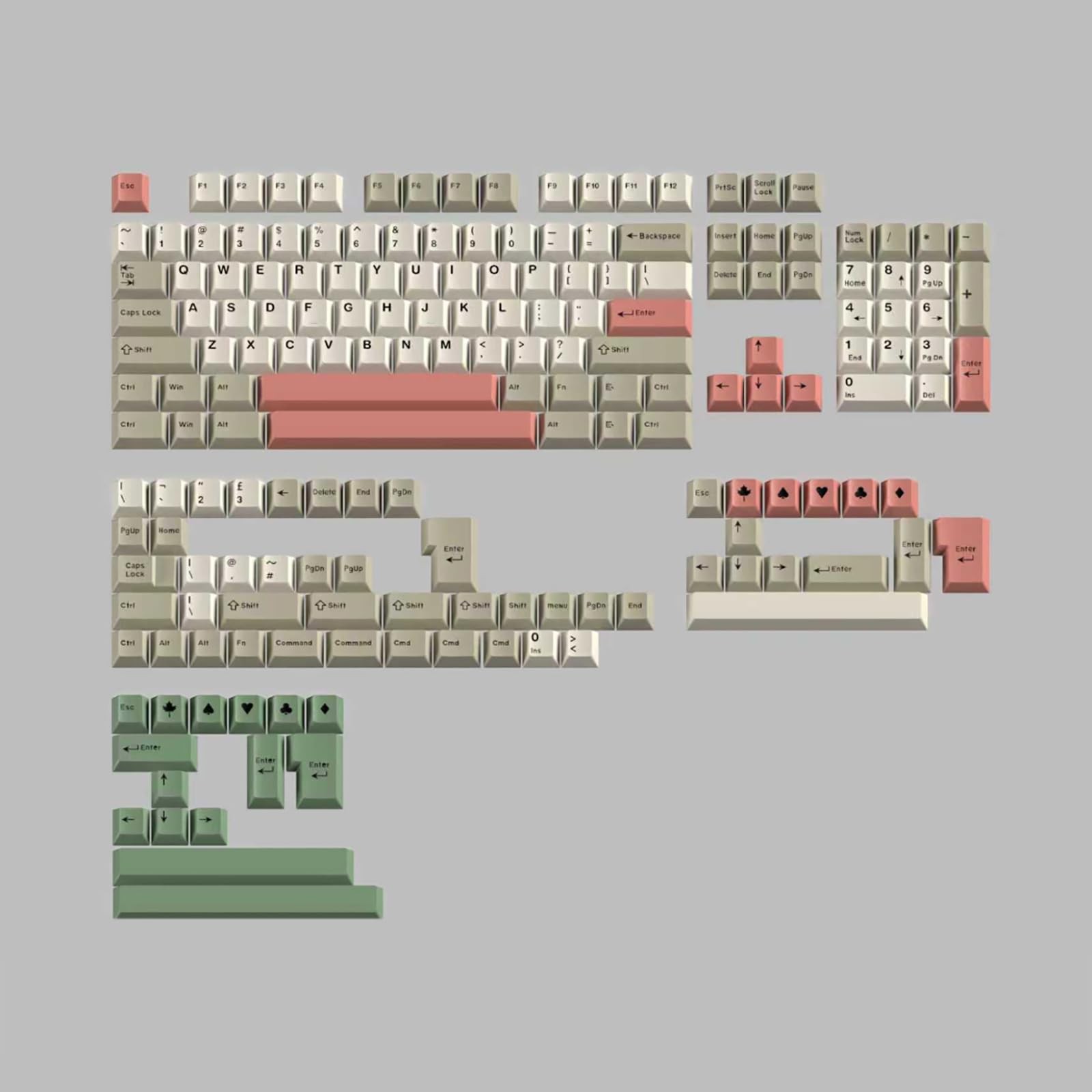 Retro 9009 Doubleshot Cherry Profile PBT Keycaps Set 190 Keys Mechanical
