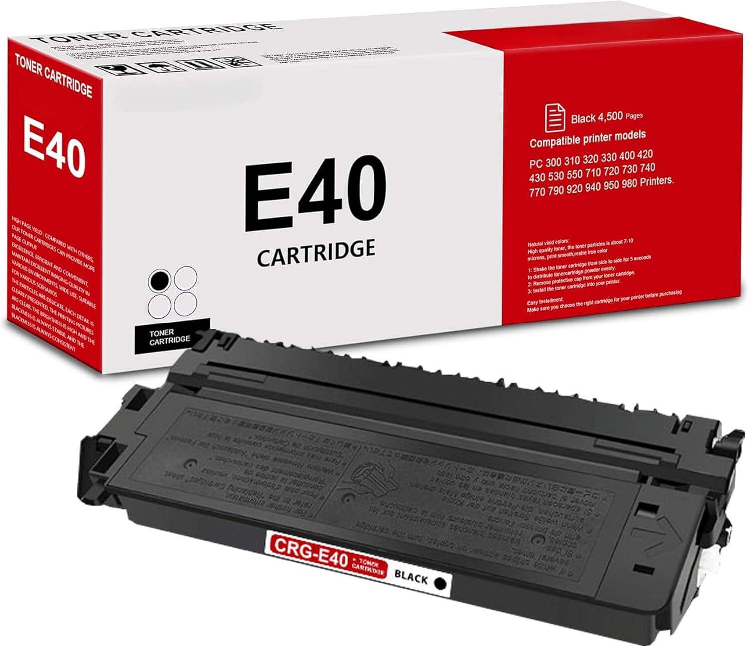 1PK E40 Black Toner Cartridge 1491A002AA for PC-160 PC-170 PC-210 PC-230 PC-300