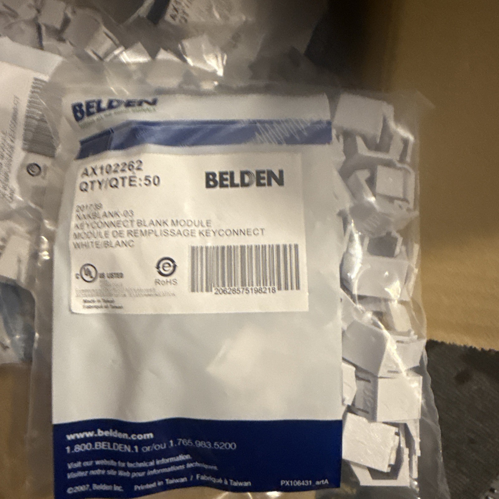Belden AX102262  202230 Nxkblank-03  Keyconnect Blank Module White (L4)