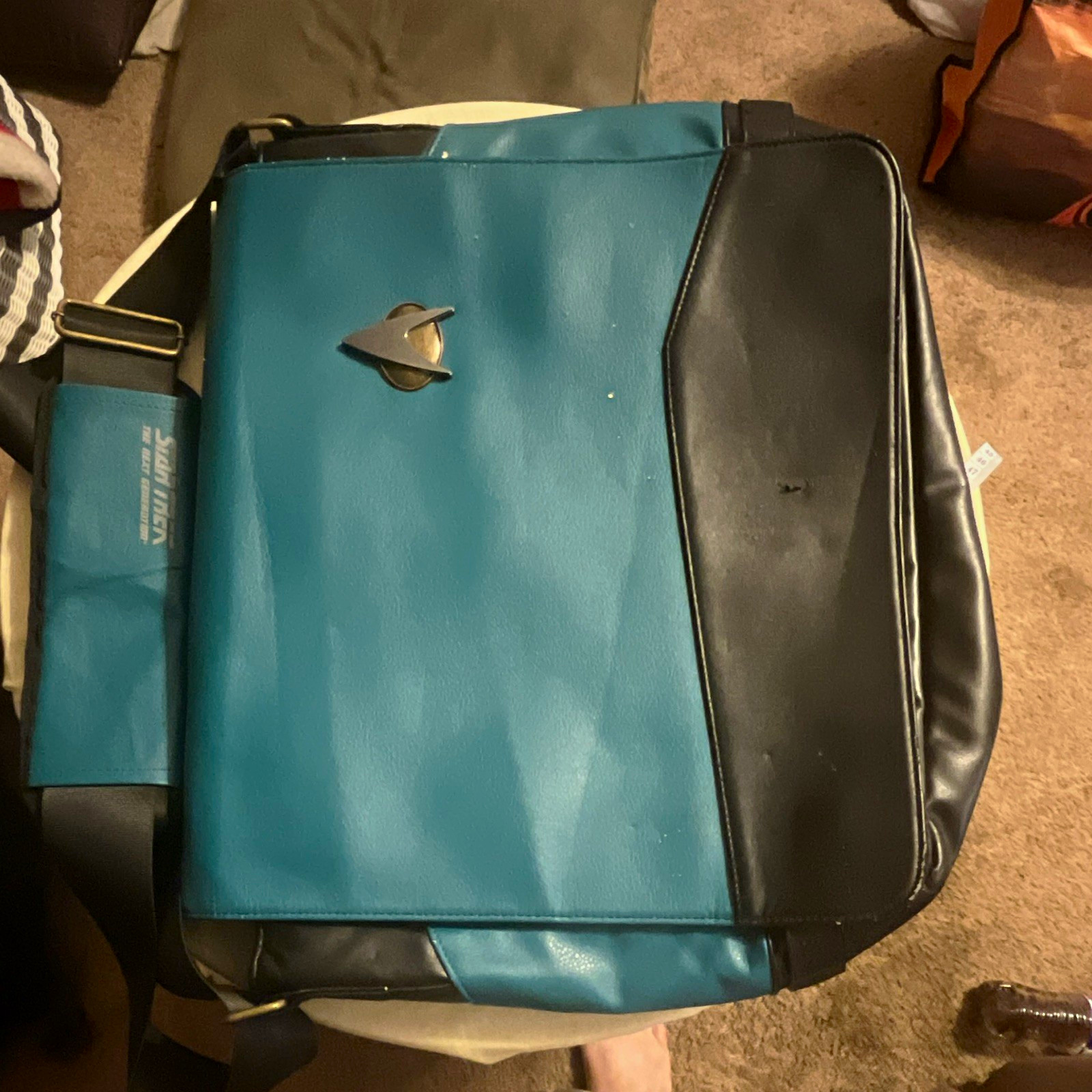 Star Trek TNG Shoulder/Messenger Bag Faux Leather Blue/Black Padded Strap