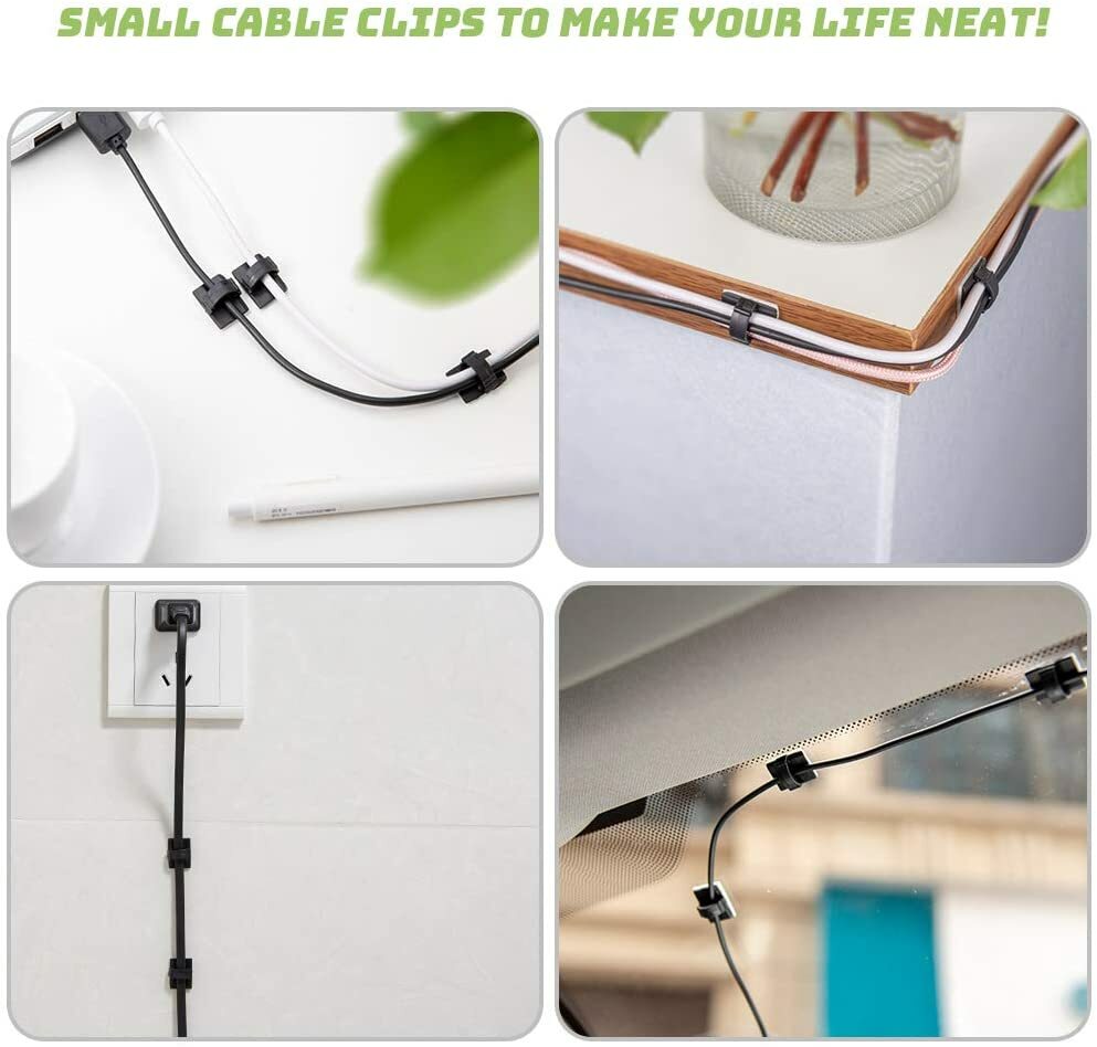 30 Pcs Cable Clips Adhesive Wire Holder Clips for Car, Home and Office 