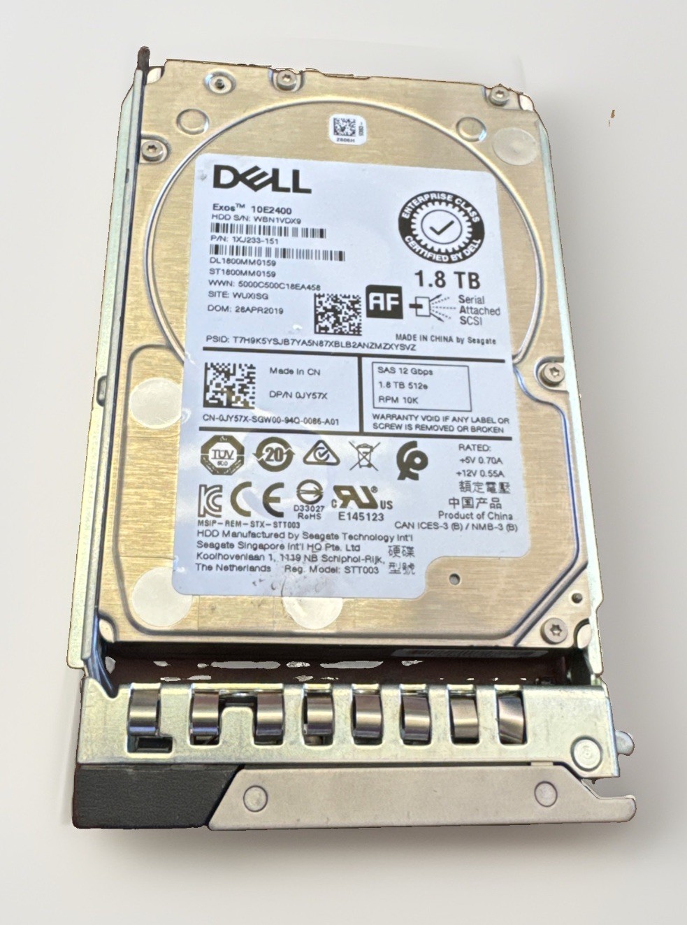 Dell JY57X 1.8TB 10K 2.5" SAS 12G Seagate Exos 10E2400 ST1800MM0159 1XJ233-151