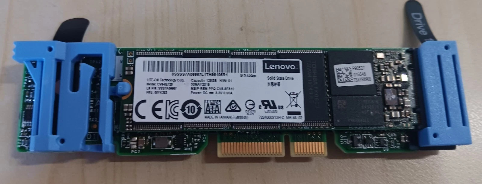 Lenovo ThinkSystem  01KN512  Dual M.2 SATA SSD Mirroring Enablement Kit 2x 128GB