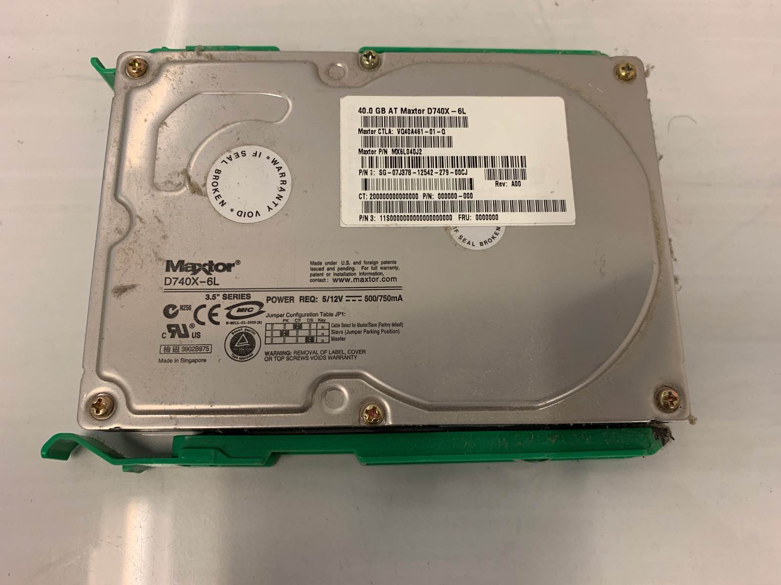Maxtor D740X-6L 40GB 3.5" IDE PATA 7200RPM Hard Drive 6L040J2 Dell 07J378