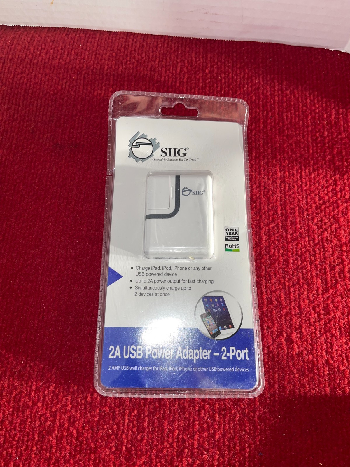 SIIG 2A USB Power Adapter 2-Port 5V DC 2 A For USB Device AC-PW0912-S1