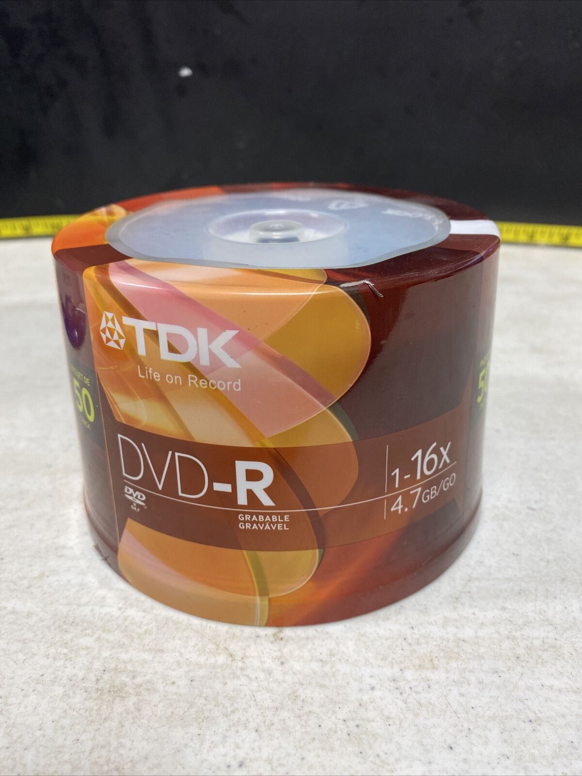 New Sealed TDK DVD-R 50 Pack 1-16x 4.7GB Recordable Discs Spindle Orange Pack