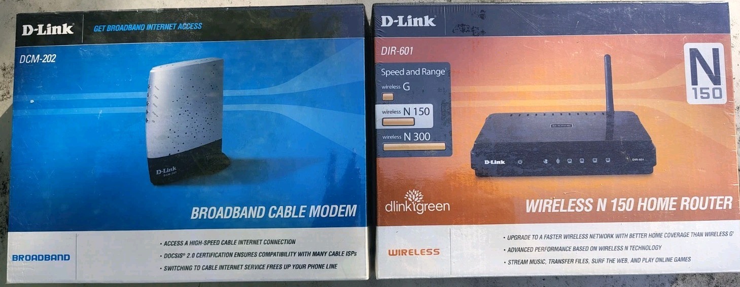  D-Link N150 4-Port Wireless N Router (DIR-601) & DCM-202 BROADBAND MODEM