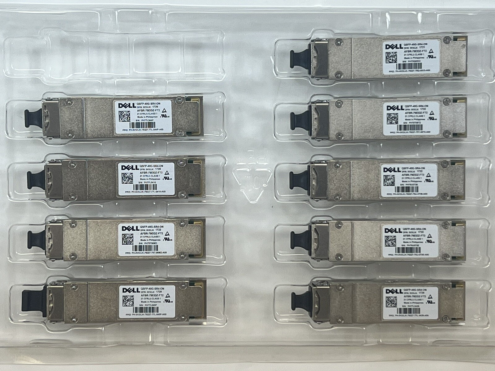 Pack of 5- Dell QSFP-40G-SR4-ON DP/N 0V3XJK, OEM