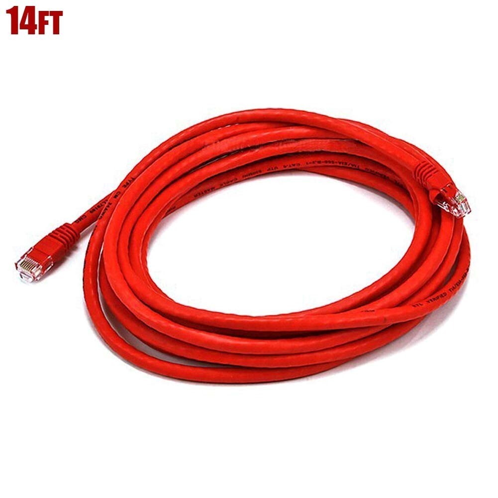14FT Cat5E RJ45 Ethernet LAN Network UTP Patch Cable Stranded Copper Wire Red